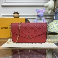 LV M82607 Louis Vuitton Felicie Pochette Monogram Empreinte Bag Red