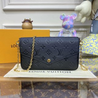 LV M82477 Louis Vuitton Felicie Pochette Monogram Empreinte Bag Black