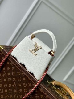 LV M22121 Louis Vuitton Capucines Mini Handbag Snow White