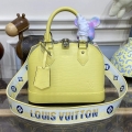 LV M22213 Louis Vuitton Alma BB Epi Handbag Jaune Plume Yellow