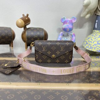 LV M80091 Louis Vuitton Félicie Strap & Go Bag Pink