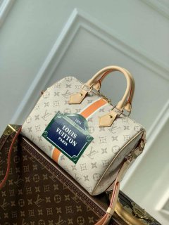 LV M46749 Louis Vuitton Speedy Bandoulière 25 Handbag Beige/Ocher