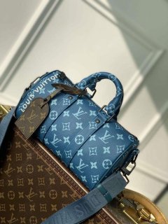 LV M46803 Louis Vuitton Keepall Bandoulière 25 City Bag Atlantic Blue