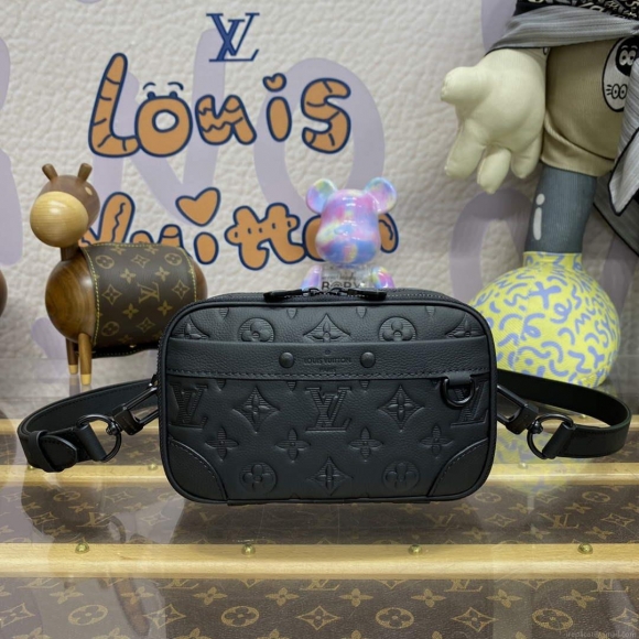 LV M82544 Louis Vuitton Nano Alpha Bag Black embossing