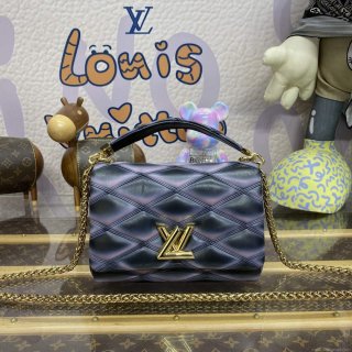 LV M23569 Louis Vuitton GO-14 MM Handbag Black/Pink