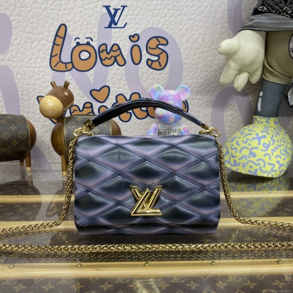 LV M23569 Louis Vuitton GO-14 MM Handbag Black/Pink