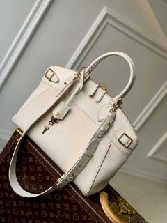 LV M23061 Louis Vuitton Lock It MM Bag Crème Beige