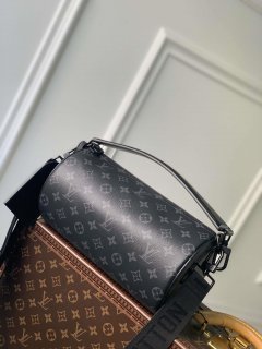 LV M46796 Louis Vuitton Soft Polochon PM Monogram Eclipse