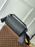 LV M46796 Louis Vuitton Soft Polochon PM Monogram Black