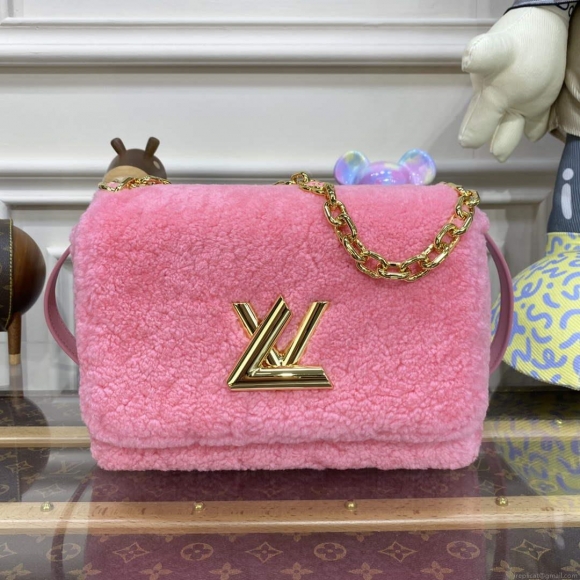 Louis Vuitton LV M21320 Twist MM Handbag Pink