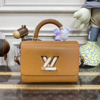 LV M22229 Louis Vuitton Twist MM Handbag Honey Gold