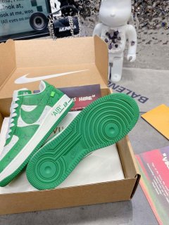 Louis Vuitton Nike Air Force 1 Low By Virgil Abloh White Green 1AC58D Women Men’s M601034