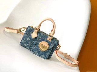 LV M82950 Louis Vuitton Nano Speedy Handbag Monogram Denim