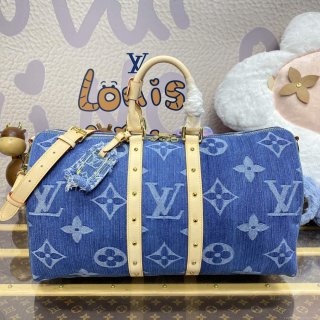 LV M24315 Louis Vuitton Keepall Bandoulière 45 Bag Blue