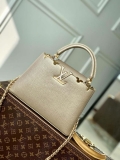 LV M22436 Louis Vuitton Capucines BB Handbag Griotte Pearlescent khaki