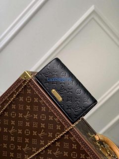 LV M46919 Louis Vuitton Wallet On Chain Lily Bag Black