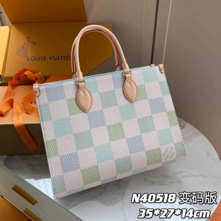 LV N40518 Louis Vuitton OnTheGo MM Tote Bag Pistachio