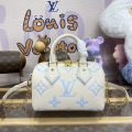 LV M46883 Louis Vuitton Speedy Bandoulière 20 Handbag Latte/Candy Blue