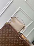 LV M25072 Louis Vuitton Side Trunk MM Handbag Taupe