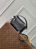 LV M25160 Louis Vuitton Side Trunk MM Handbag Black