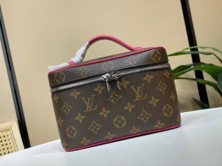 Louis Vuitton LV M44495 Nice Mini Vanity Case Monogram canvas Rose Red