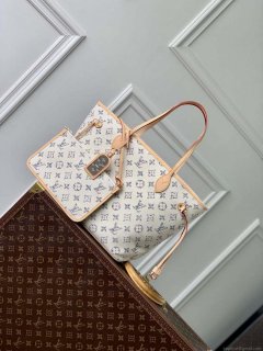 LV M24905 Louis Vuitton Neverfull MM Bag Multicolor Beige