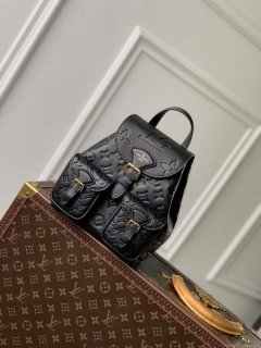 LV M47072 Louis Vuitton Playful Backup Backpack Bag Black