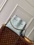 LV M57070 Louis Vuitton Bella Bucket Bag Mahina leather Sky blue