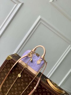 LV M82974 Louis Vuitton Nano Alma Handbag Glossy Lilac