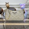 LV M81862 Louis Vuitton Easy Pouch On Strap Bag Monogram empreinte Tourterelle Beige