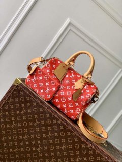 LV M24425 Louis Vuitton Speedy P9 Bandoulière 25 Bag Monogram Leather Red