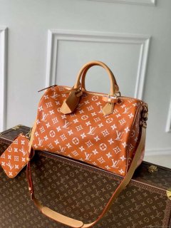 LV M24417 Louis Vuitton Speedy P9 Bandoulière 40 Bag Monogram Leather Orange