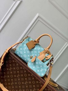 LV M24423 Louis Vuitton Speedy P9 Bandoulière 25 Bag Monogram Leather Light Blue