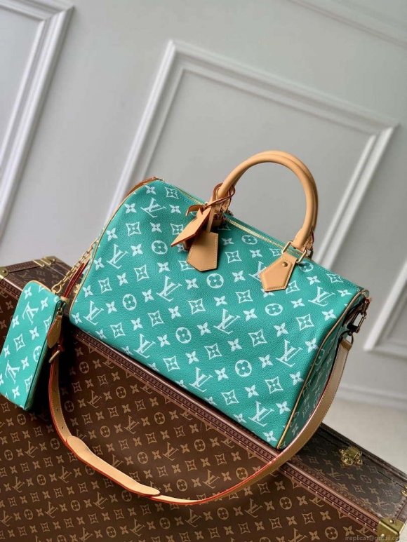 LV M24417 Louis Vuitton Speedy P9 Bandoulière 40 Bag Monogram Leather Light Green