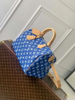 LV M24418 Louis Vuitton Speedy P9 Bandoulière 40 Bag Monogram Leather Blue