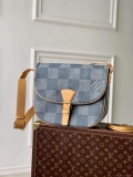 LV N40743 Louis Vuitton Montsouris Messenger MM Damier Cross-body Bag Blue