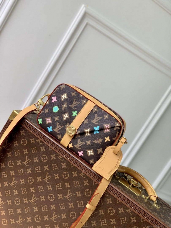 LV M24820 Louis Vuitton Envelope Messenger Cross-body Bag Chocolate