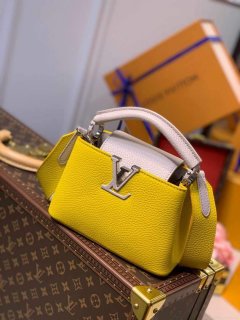 LV M57521 Louis Vuitton Capucines Mini M57520 Bag Yellow Beige