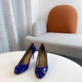 LV Loafers Designer Louis Vuitton Round Toe High Heels 81098 Blue