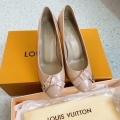 LV Loafers Designer Louis Vuitton Round Toe High Heels 81098 Off White