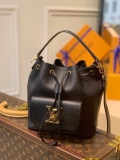 LV M57687 Louis Vuitton Lockme Bucket Bag M57688 M57689 Black