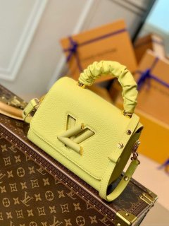 LV M58571 Louis Vuitton Twist PM Leathers Handbag Ginger Yellow