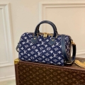 LV M59609 Louis Vuitton Speedy Bandouliere 25 Denim Leather Bag