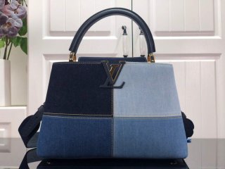 LV M48865 Louis Vuitton Capucines MM Handbag Blue