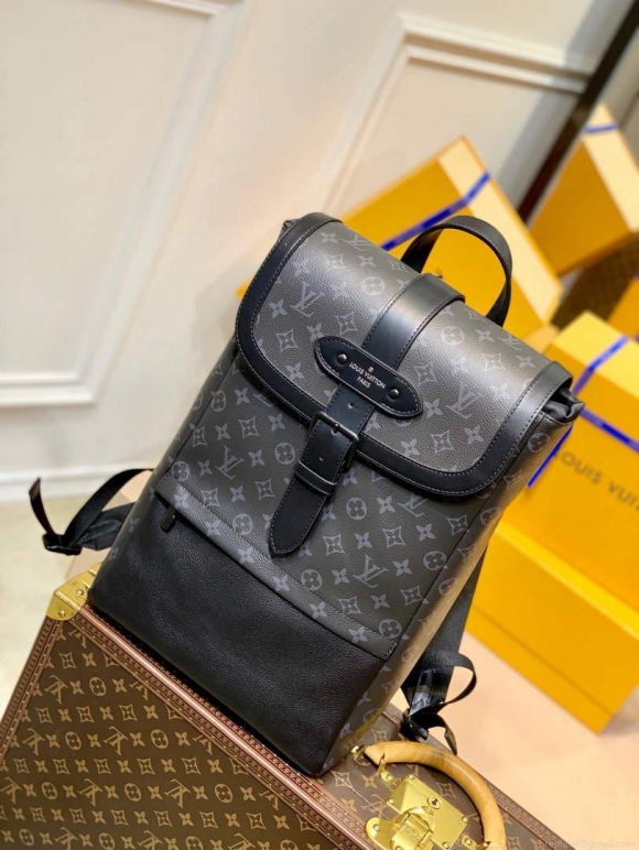 LV M45913 Louis Vuitton Saumur Backpack Black