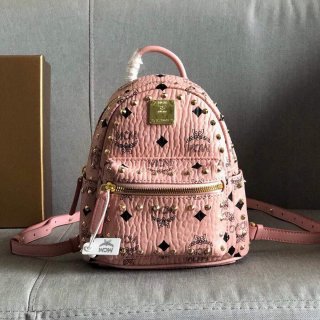 MCM MMK6SVE92CO001 21cm Stark Bebe Boo Backpack in Visetos Pink