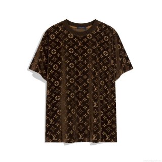 LV 1AAU5B Louis Vuitton Explosive style velvet Men Women’s T-shirt L56224