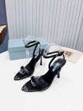 Prada 1I901M Brushed leather Slingback pumps Shiny Leather Sandals Shoes P91014