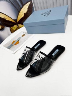 Prada 1I901M Brushed leather Slingback pumps Shiny Leather Sandals Shoes P91068