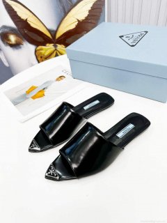 Prada 1I901M Brushed leather Slingback pumps Shiny Leather Sandals Shoes P91069